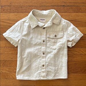 Toddler Boys Short Sleeve Button Down Shirt Linen Design